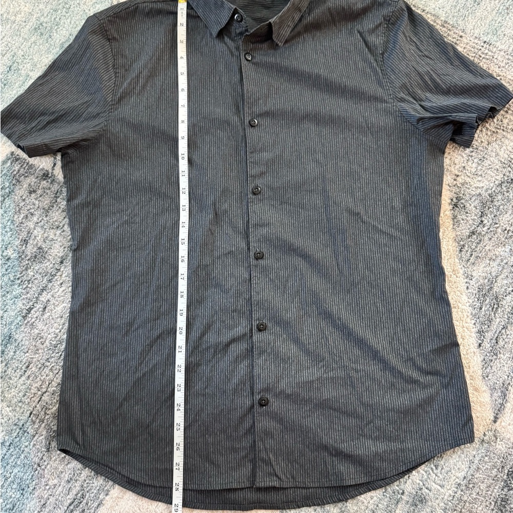 lululemon athletica Men's Dark Gray Striped Shirt